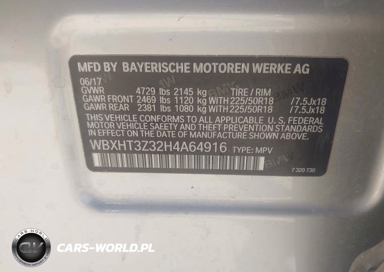 BMW X1 XDRIVE2 VIN:WBXHT3Z32H4A64916 - 9