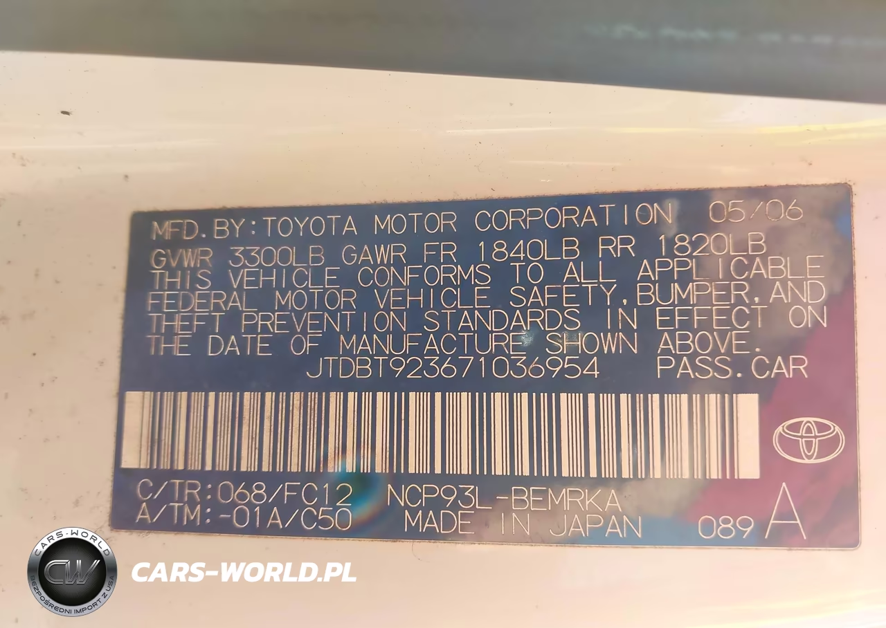 2007 Toyota Yaris VIN:JTDBT923671036954 - 9