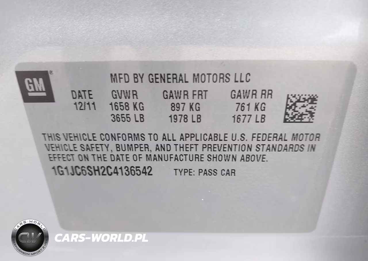 2012 Chevrolet Sonic 2Lt VIN:1G1JC6SH2C4136542 - 9