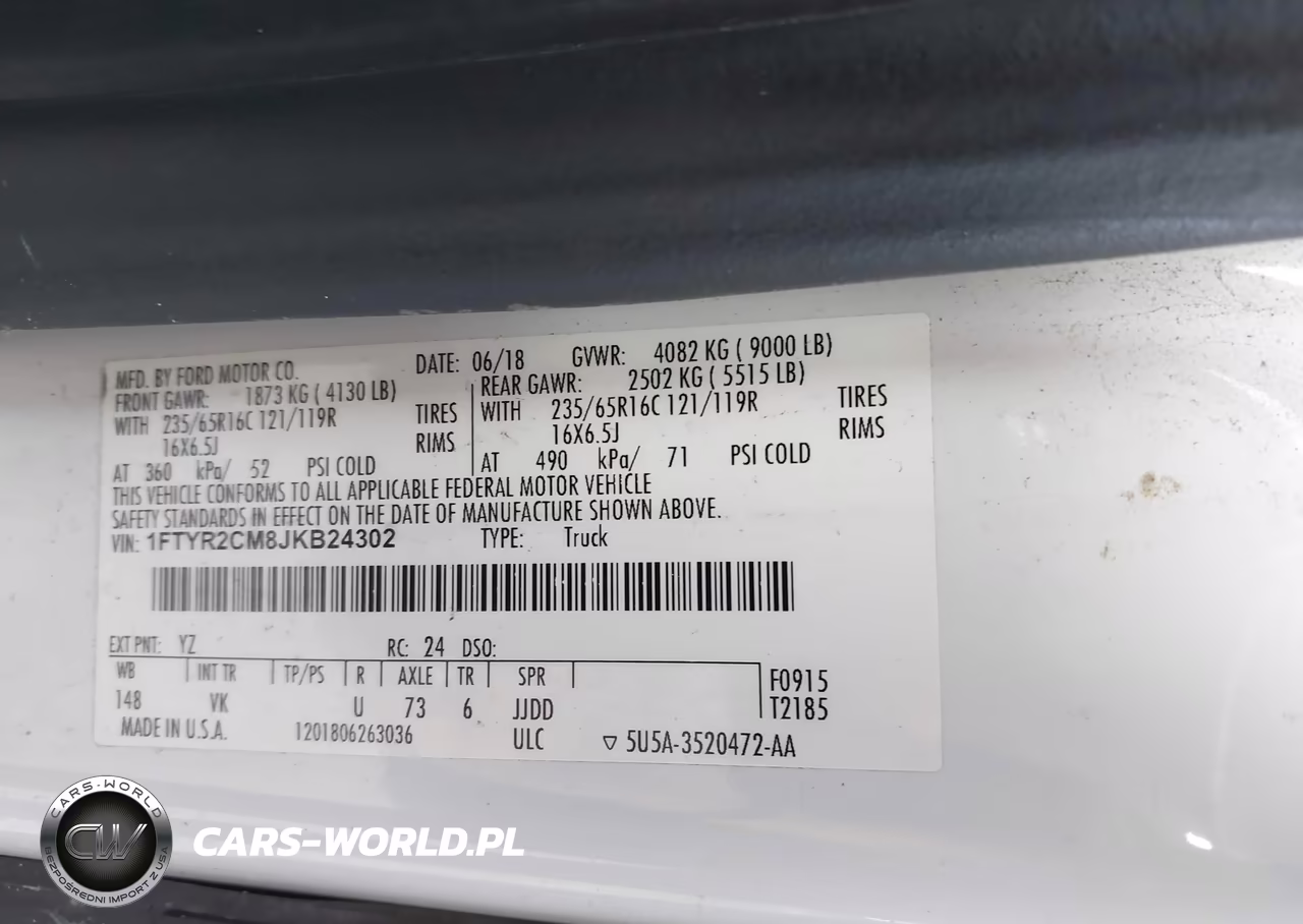2018 Ford Transit-250 VIN:1FTYR2CM8JKB24302 - 9