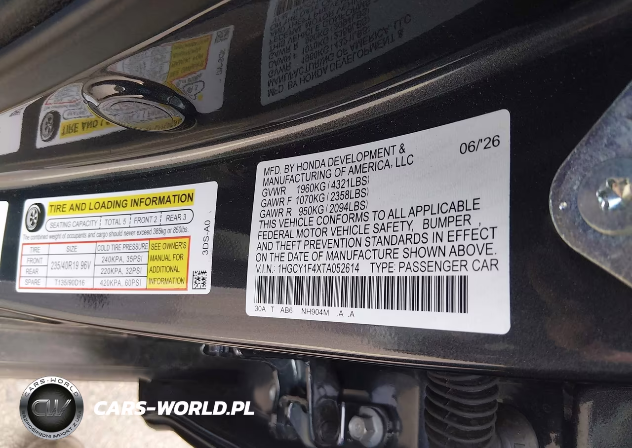 2026 Honda Accord Se VIN:1HGCY1F4XTA052614 - 9