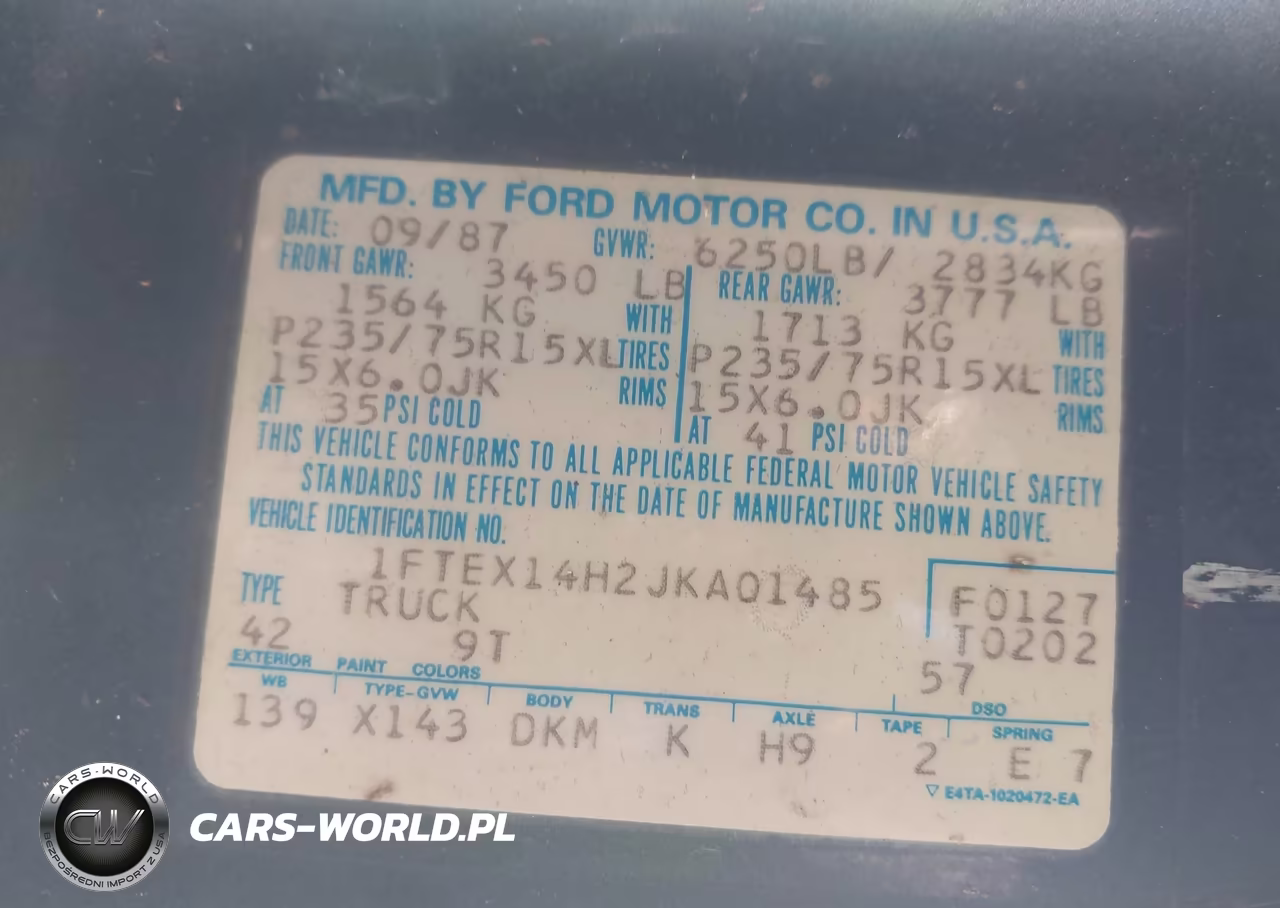 1988 Ford F150 VIN:1FTEX14H2JKA01485 - 9