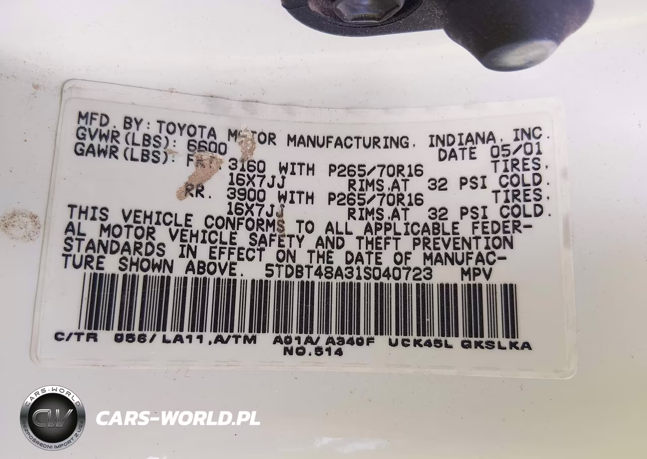 2001 Toyota Sequoia Limited V8 VIN:5TDBT48A31S040723 - 9