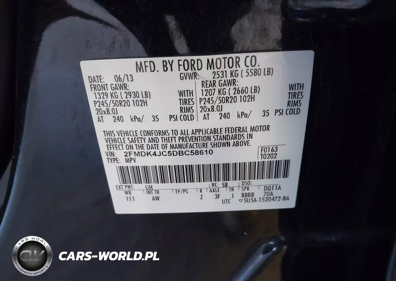 2013 Ford Edge Sel VIN:2FMDK4JC5DBC58610 - 9