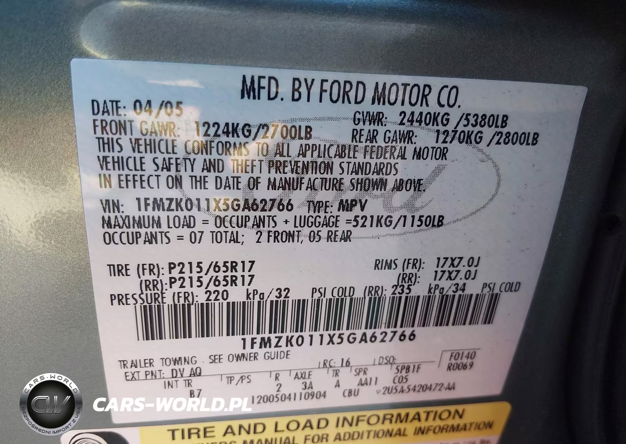 2005 Ford Freestyle Se VIN:1FMZK011X5GA62766 - 9