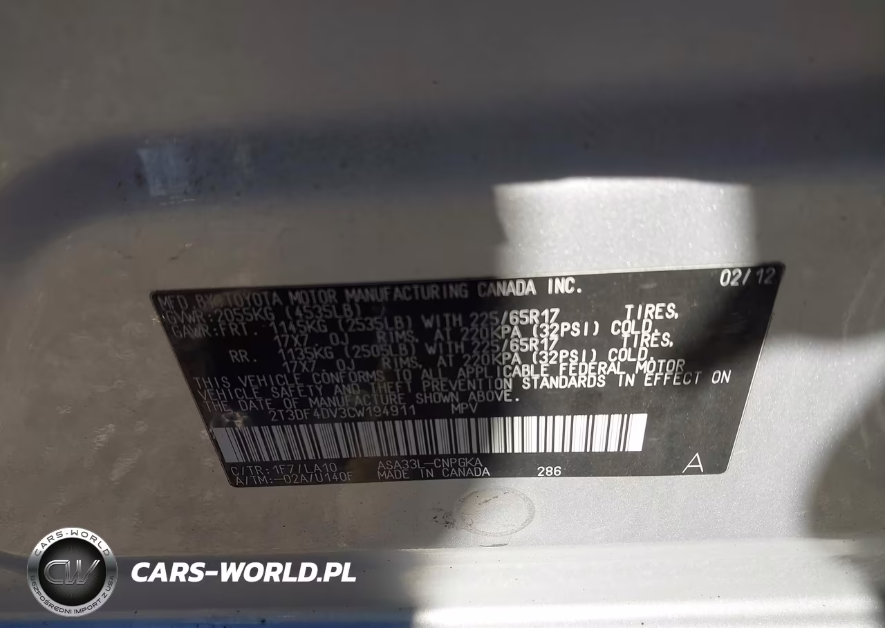 2012 Toyota Rav4 Limited VIN:2T3DF4DV3CW194911 - 9