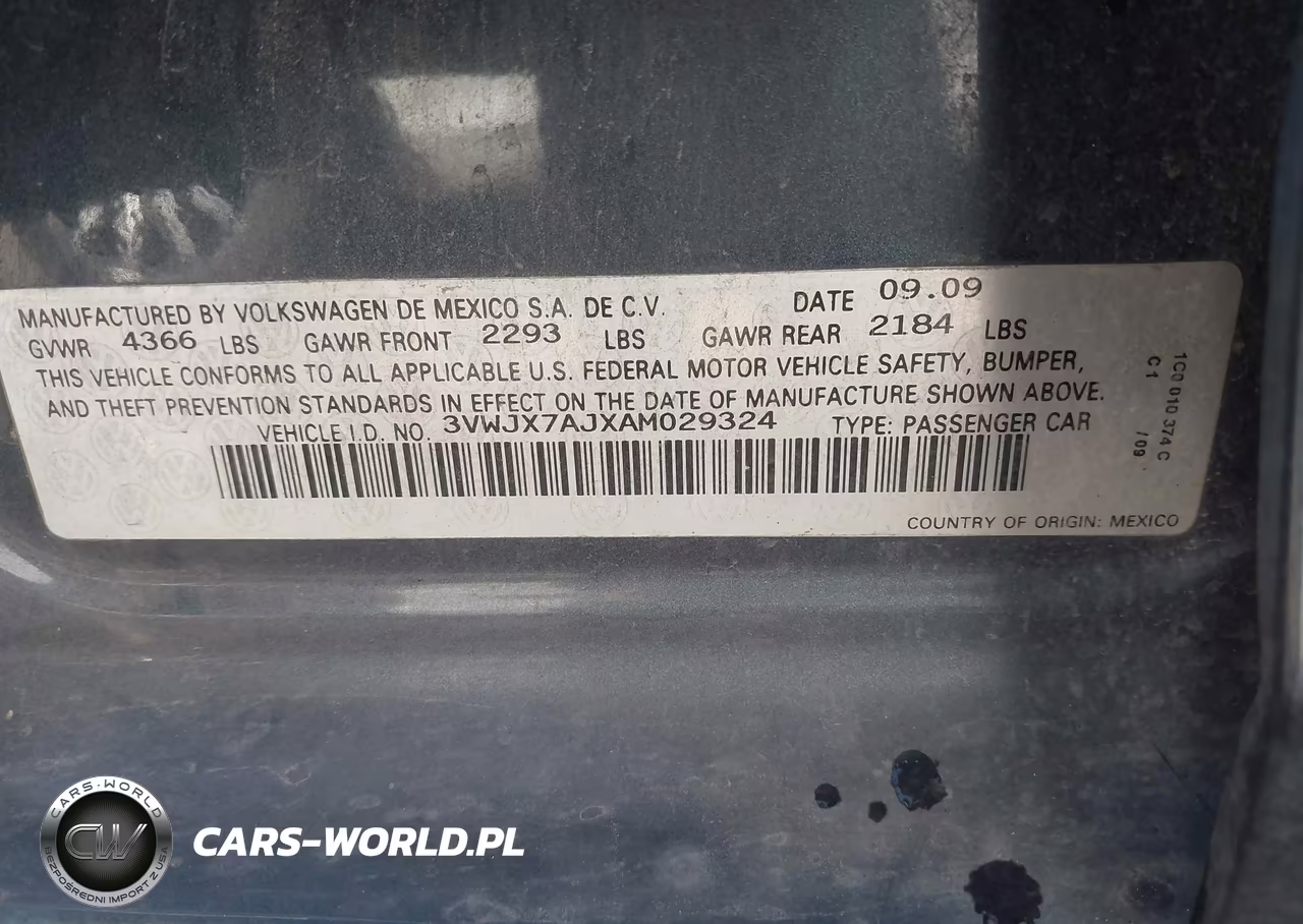 2010 Volkswagen Jetta S VIN:3VWJX7AJXAM029324 - 9