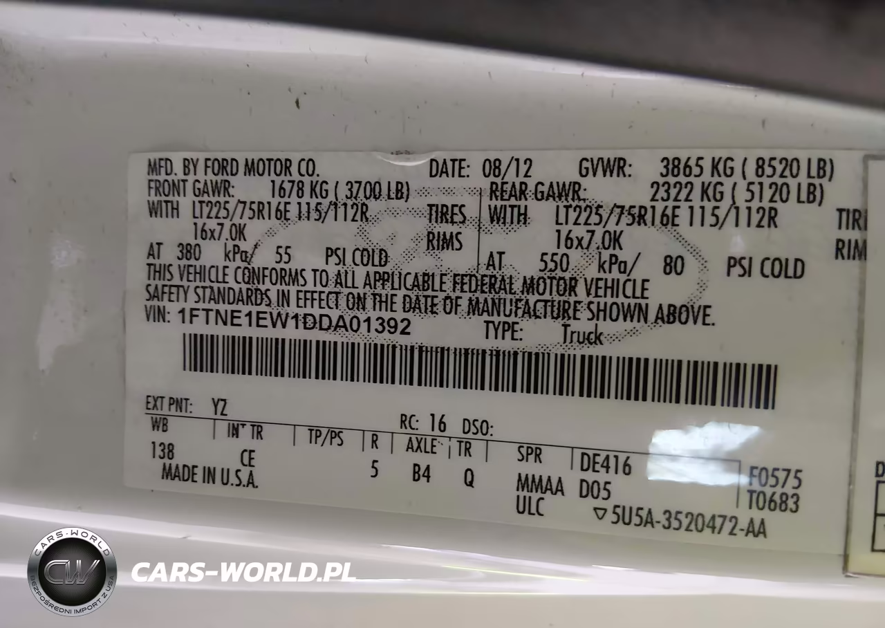 2013 Ford E-150 Commercial VIN:1FTNE1EW1DDA01392 - 9
