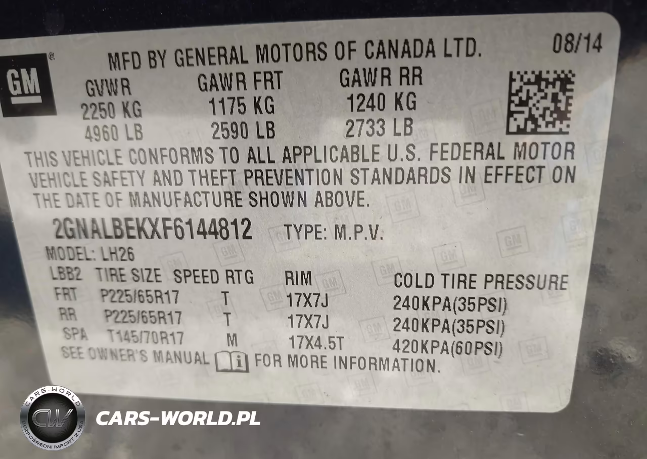 2015 Chevrolet Equinox 1Lt VIN:2GNALBEKXF6144812 - 9