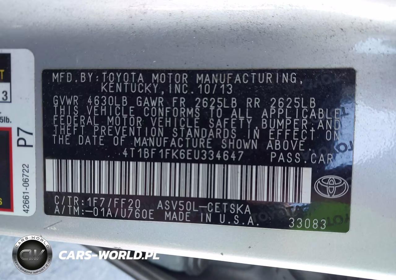 2014 Toyota Camry Se VIN:4T1BF1FK6EU334647 - 9