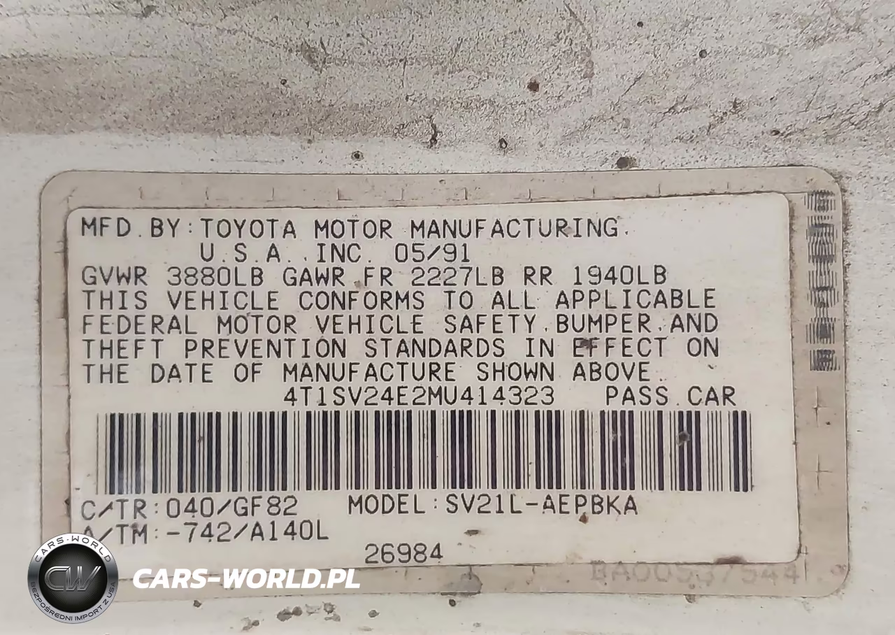 1991 Toyota Camry VIN:4T1SV24E2MU414323 - 9