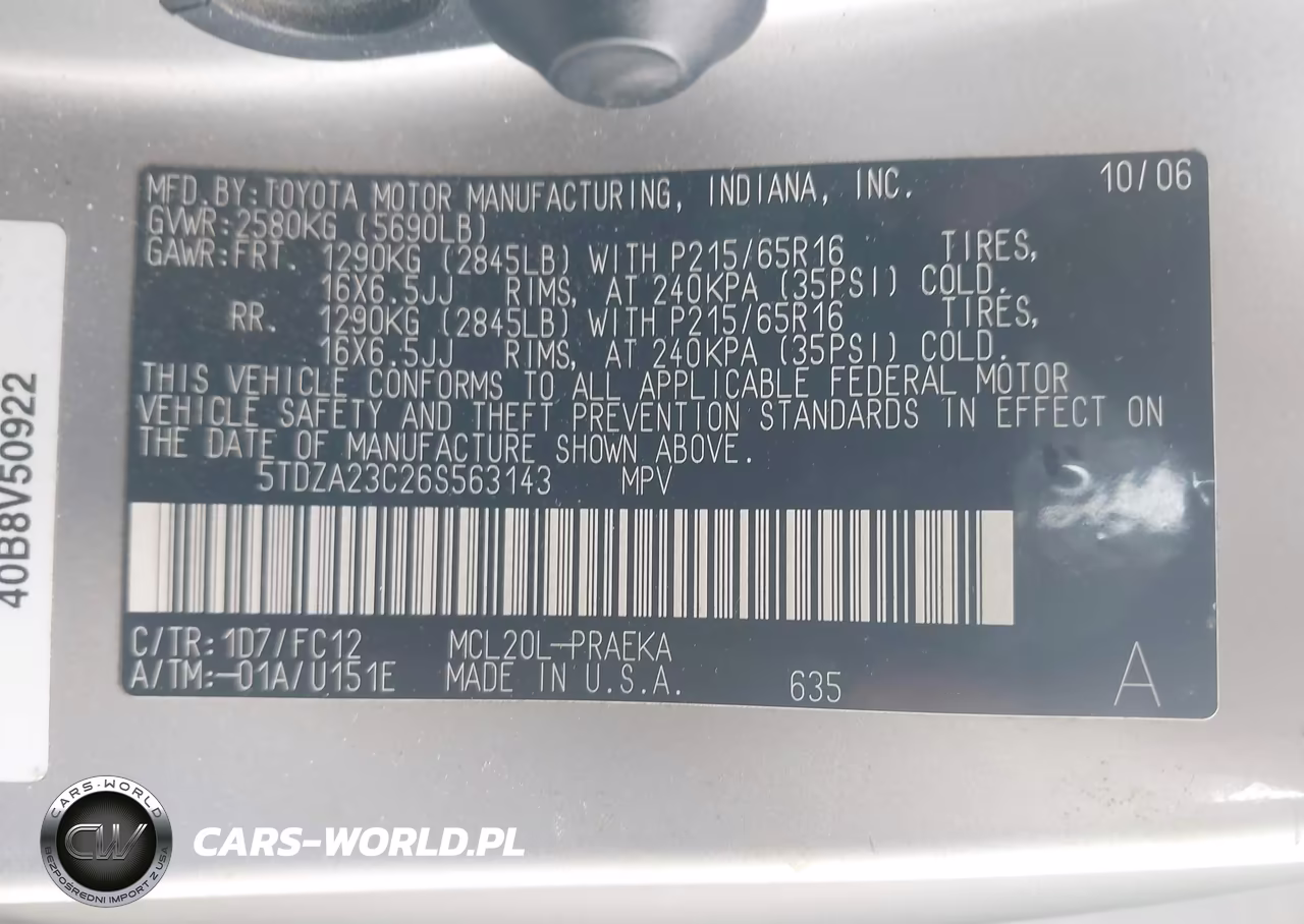 2006 Toyota Sienna Le VIN:5TDZA23C26S563143 - 9