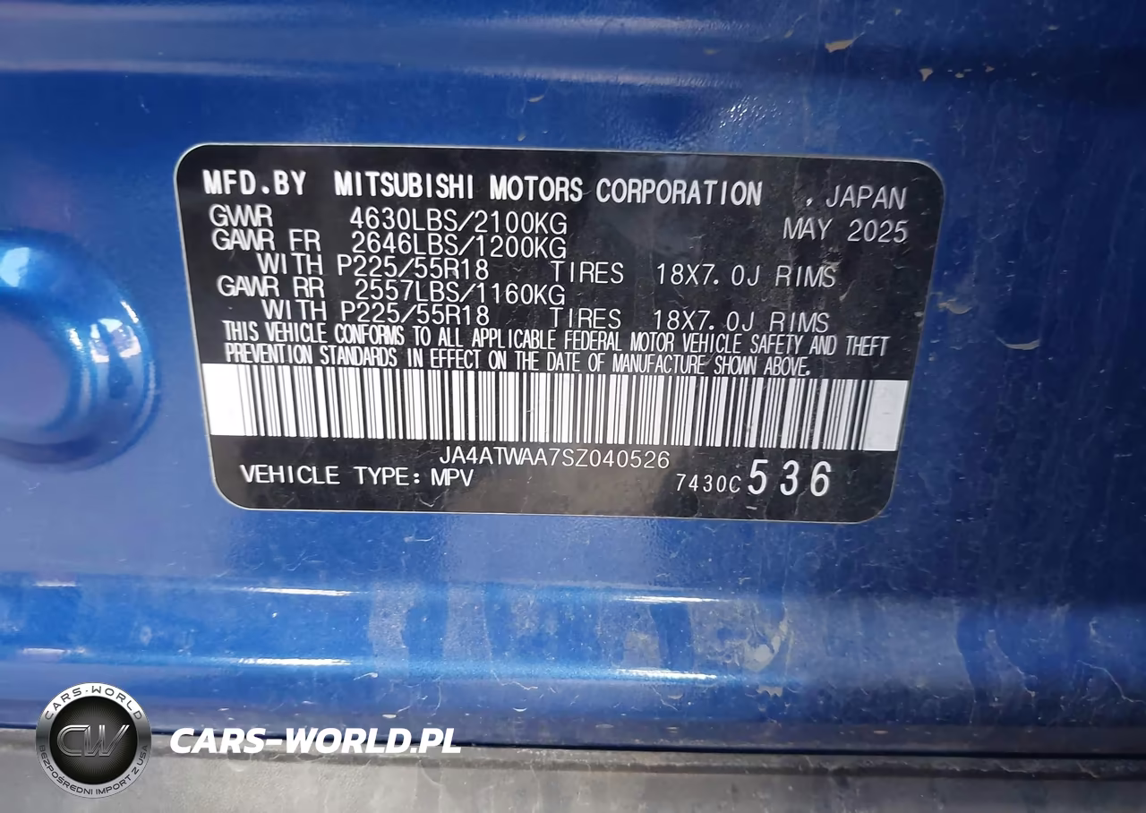 2025 Mitsubishi Eclipse Cross Black Edition S-Awc-Se S-Awc-Sel S-Awc VIN:JA4ATWAA7SZ040526 - 9