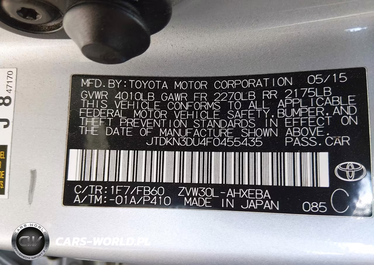 2015 Toyota Prius Two VIN:JTDKN3DU4F0455435 - 9