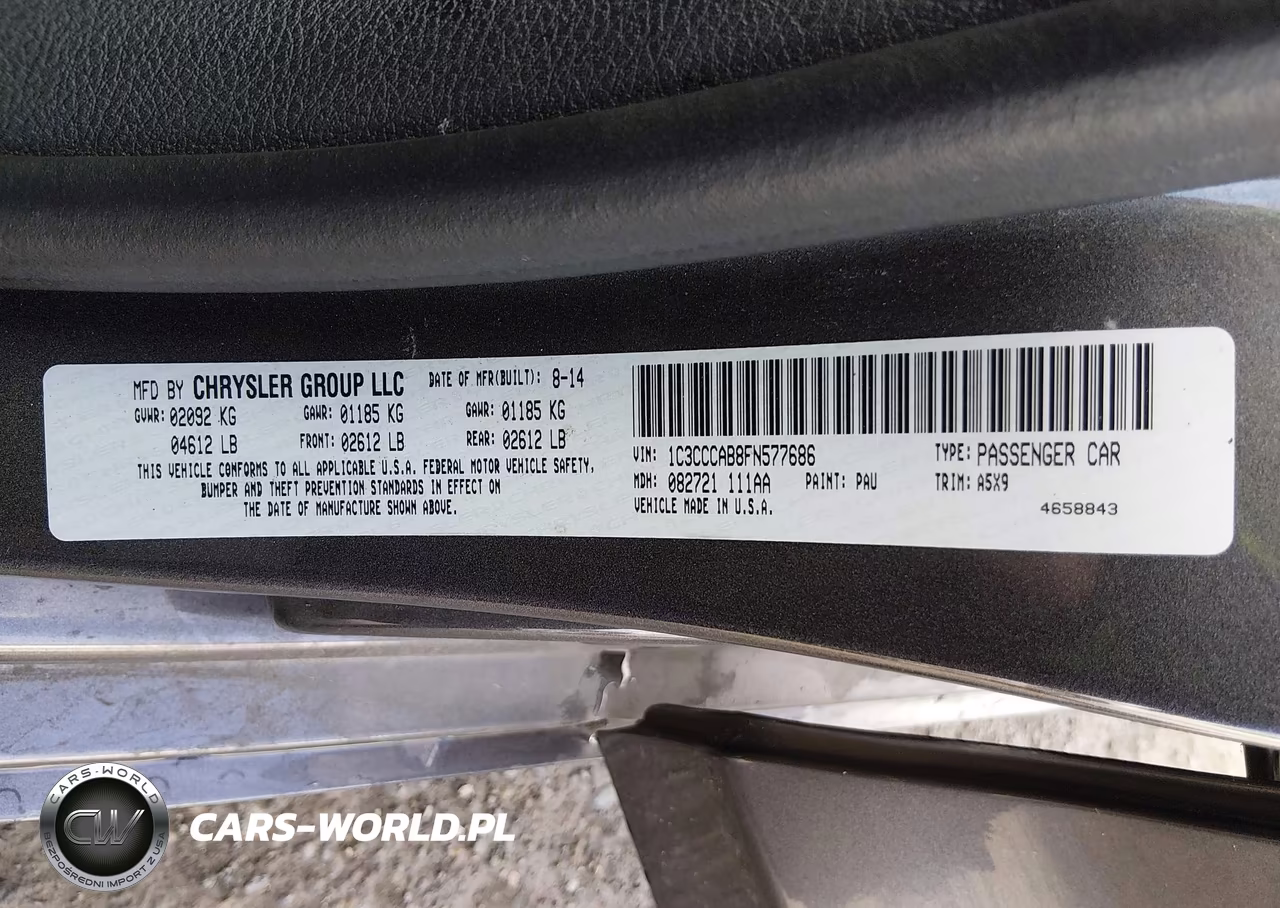 2015 Chrysler 200 Limited VIN:1C3CCCAB8FN577686 - 9