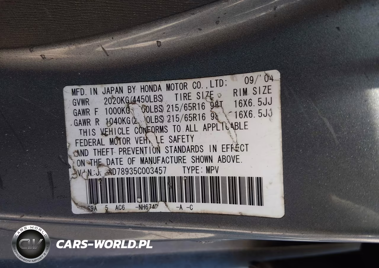 2005 Honda Cr-V Se VIN:JHLRD78935C003457 - 9