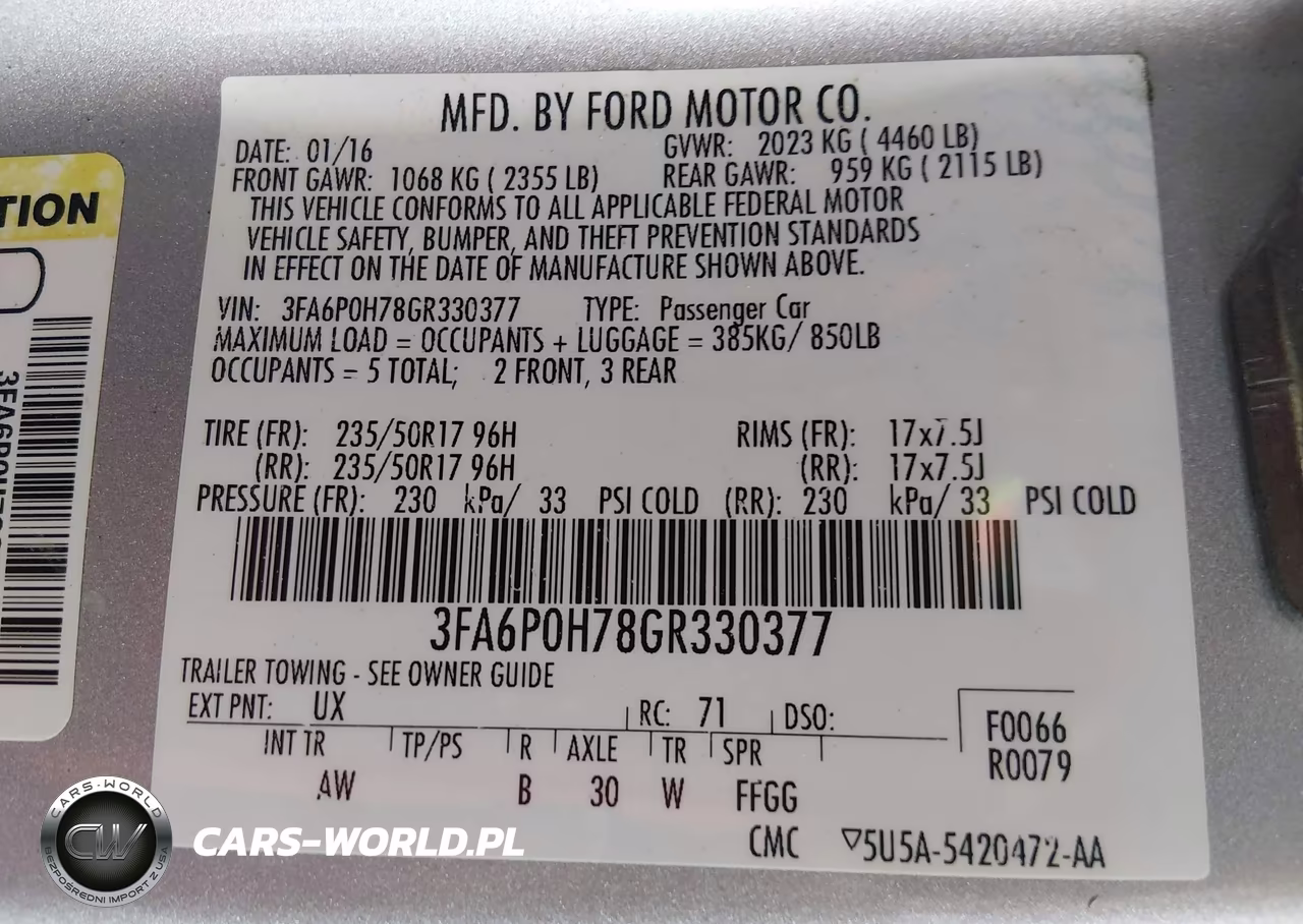 2016 Ford Fusion Se VIN:3FA6P0H78GR330377 - 9