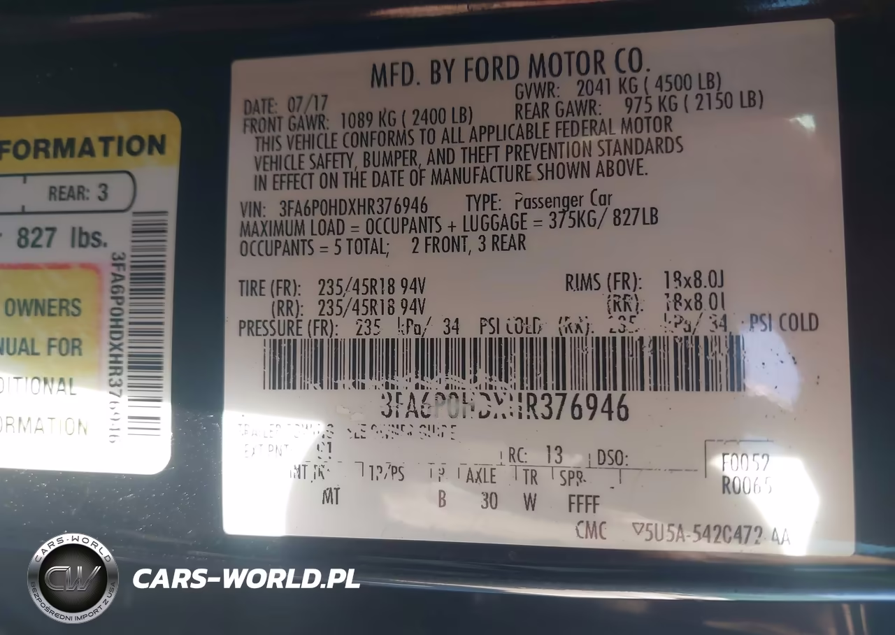 2017 Ford Fusion Se VIN:3FA6P0HDXHR376946 - 9