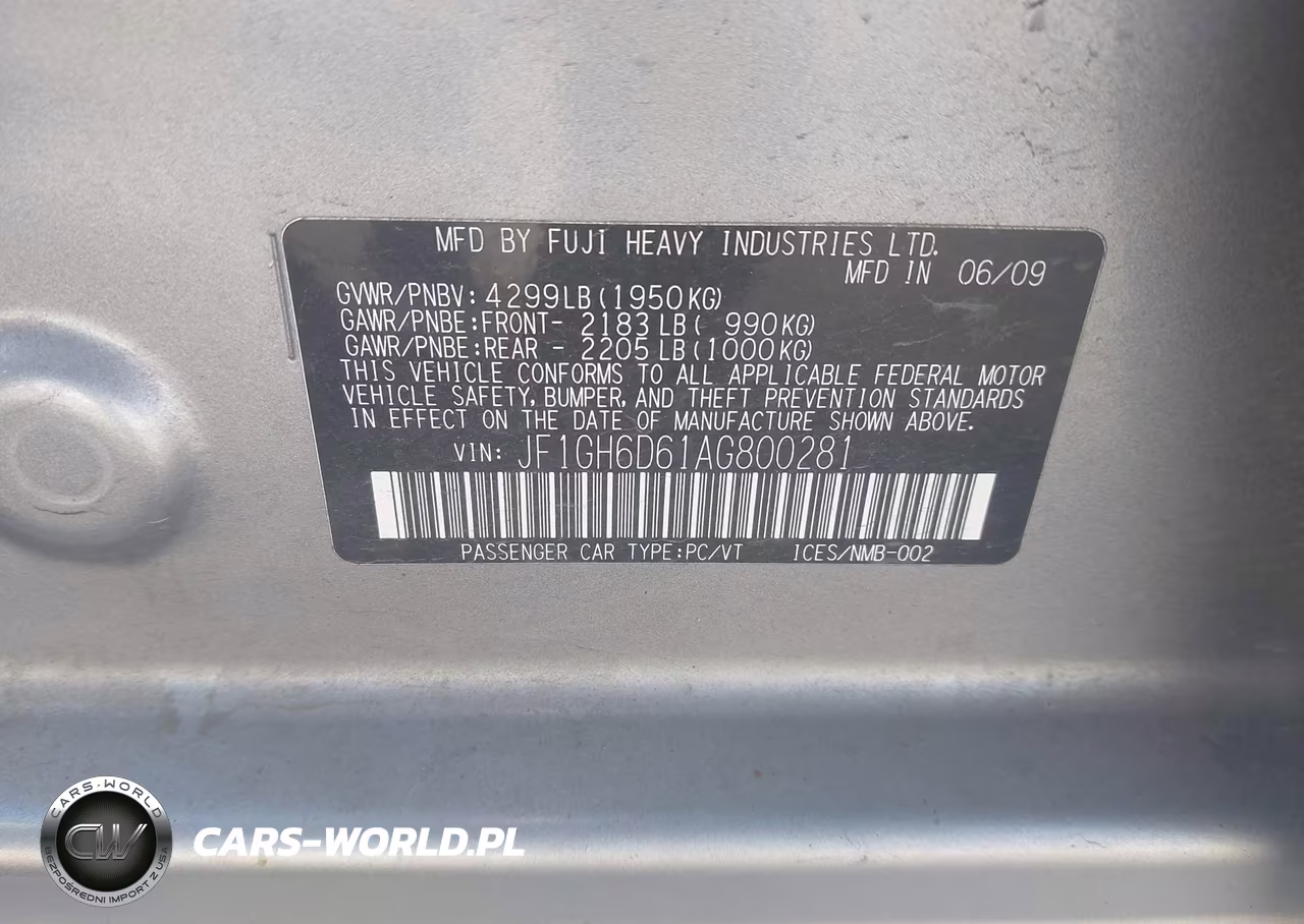 2010 Subaru Impreza Outback Sport VIN:JF1GH6D61AG800281 - 9