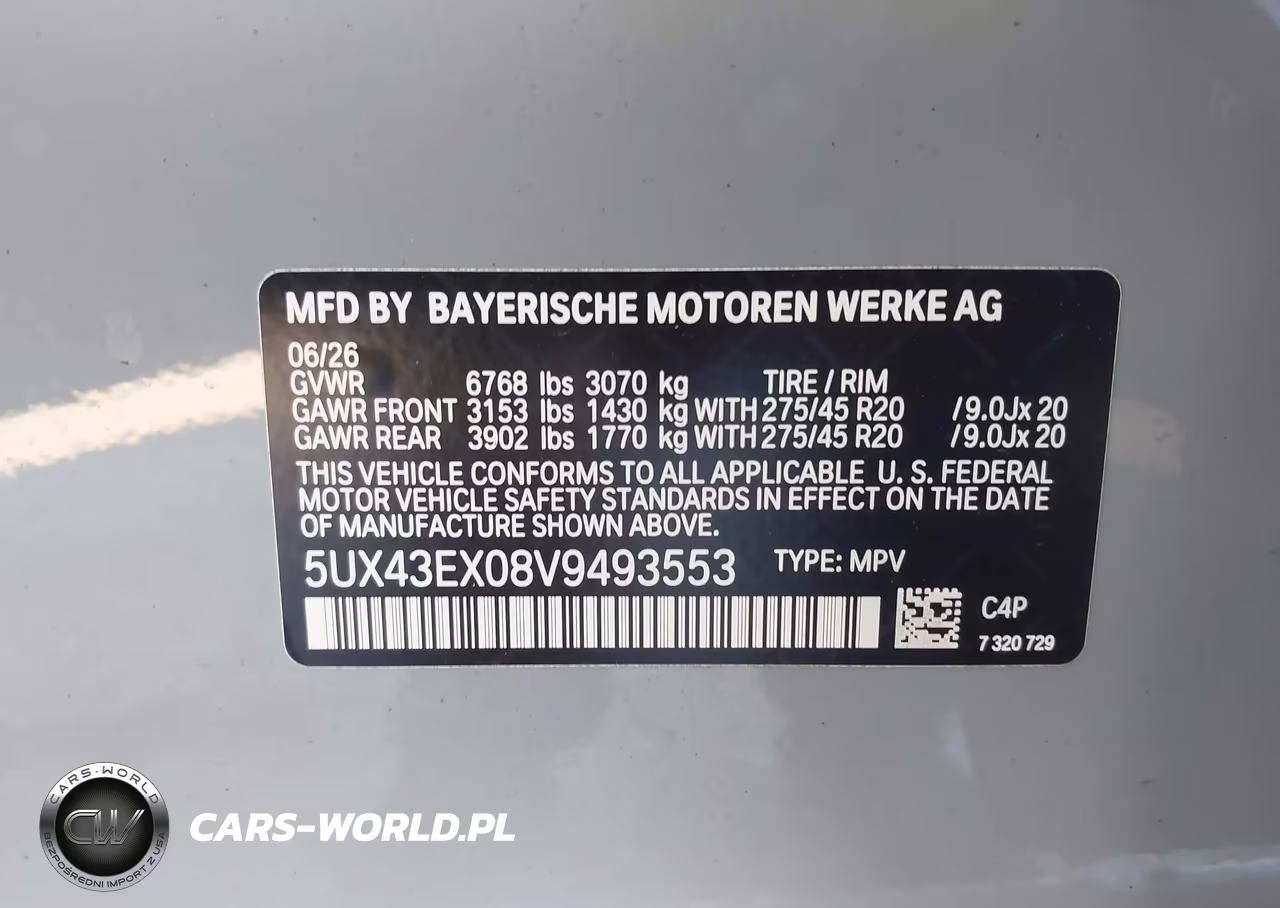2027 BMW X6 M60I VIN:5UX43EX08V9493553 - 9