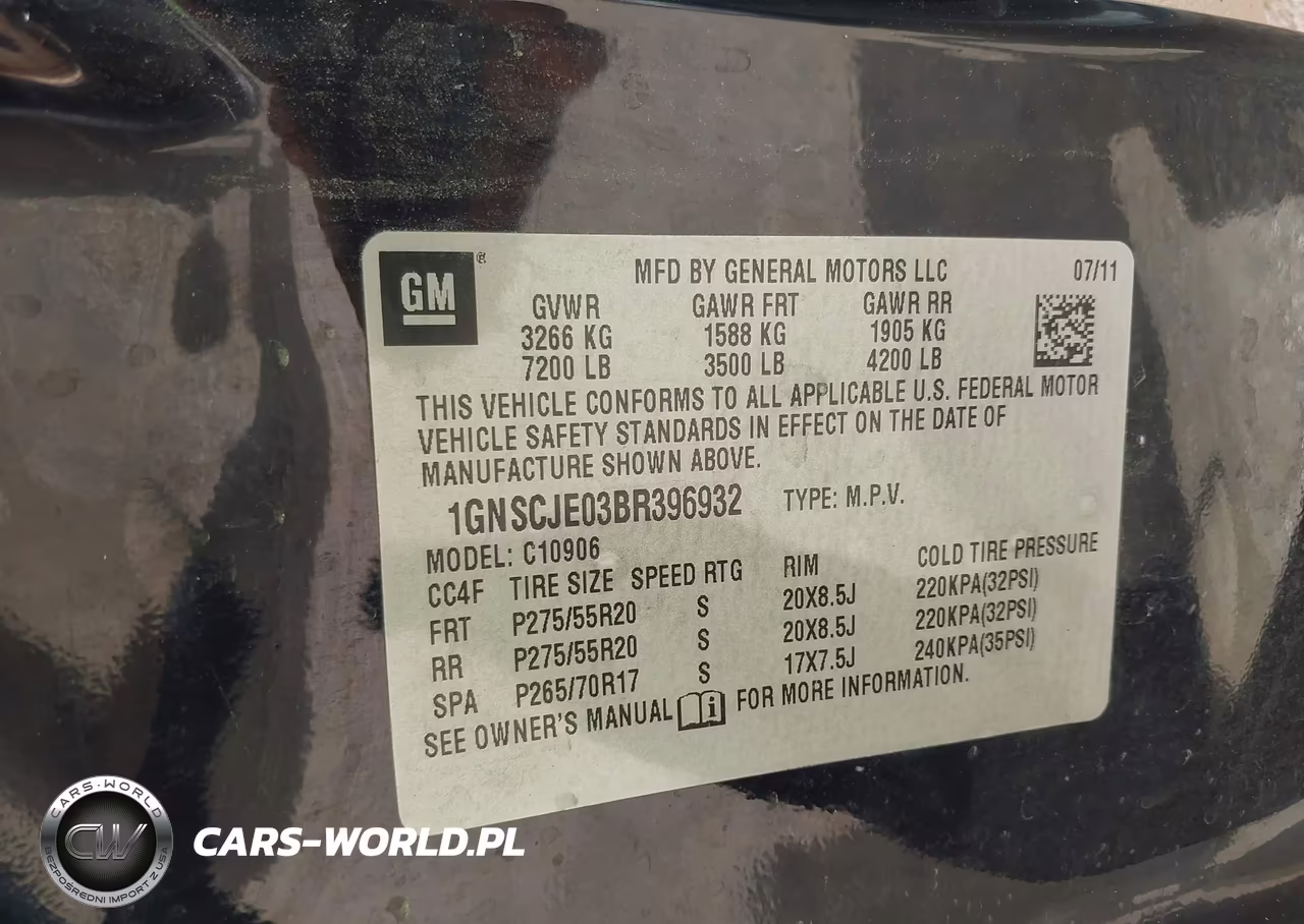2011 Chevrolet Suburban 1500 Lt1 VIN:1GNSCJE03BR396932 - 9
