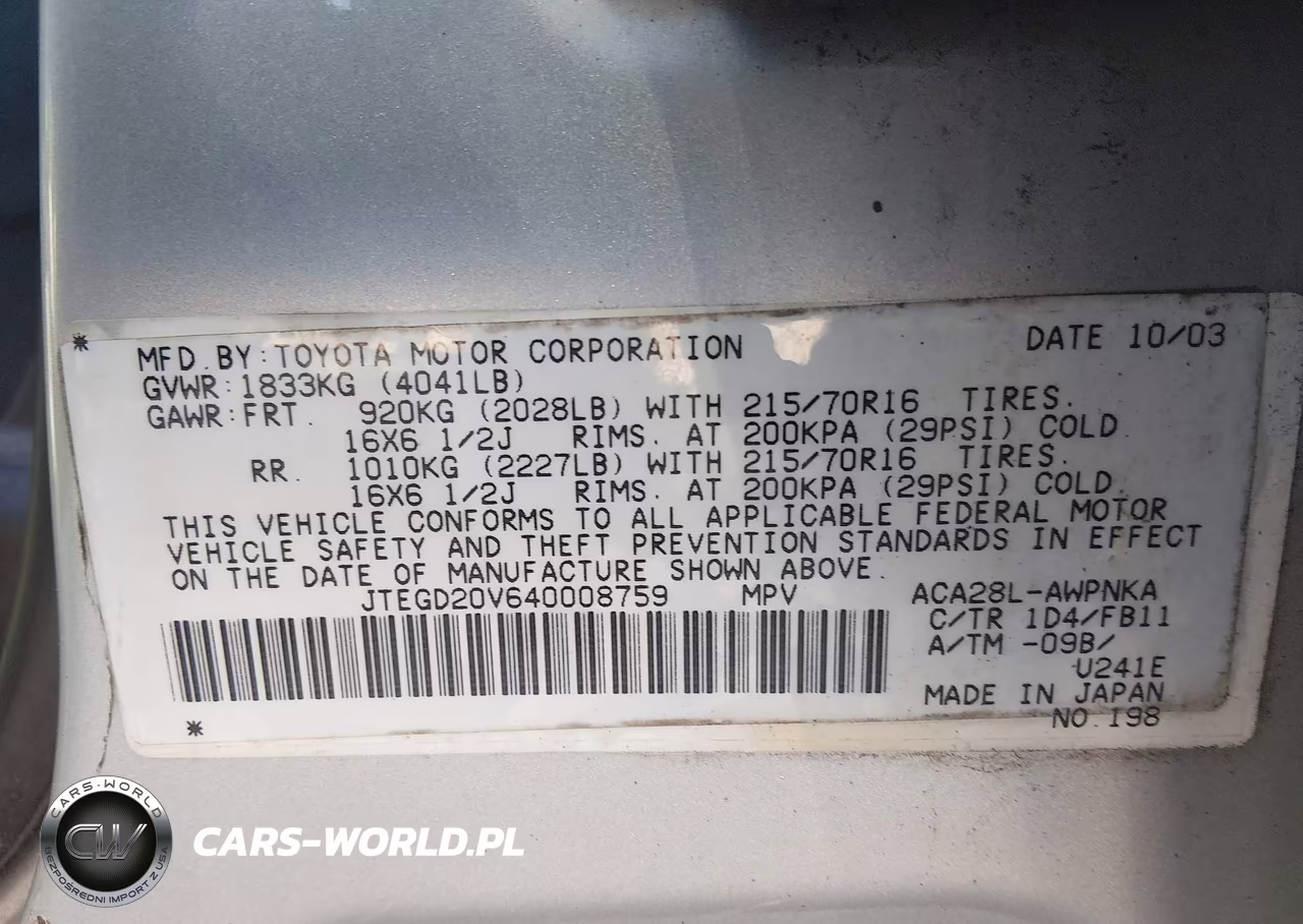 2004 Toyota Rav4 VIN:JTEGD20V640008759 - 9