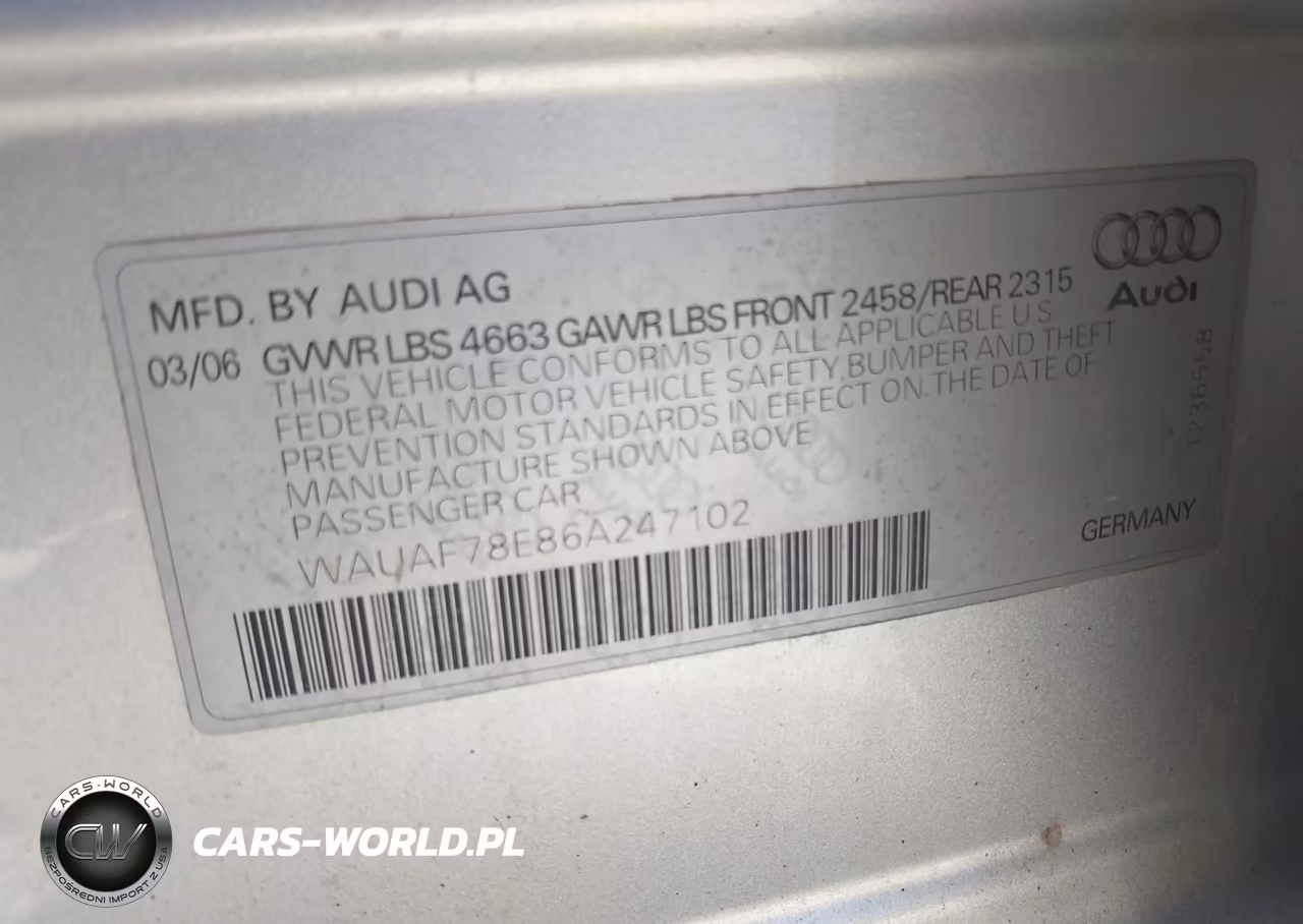 2006 Audi A4 2.0T VIN:WAUAF78E86A247102 - 9
