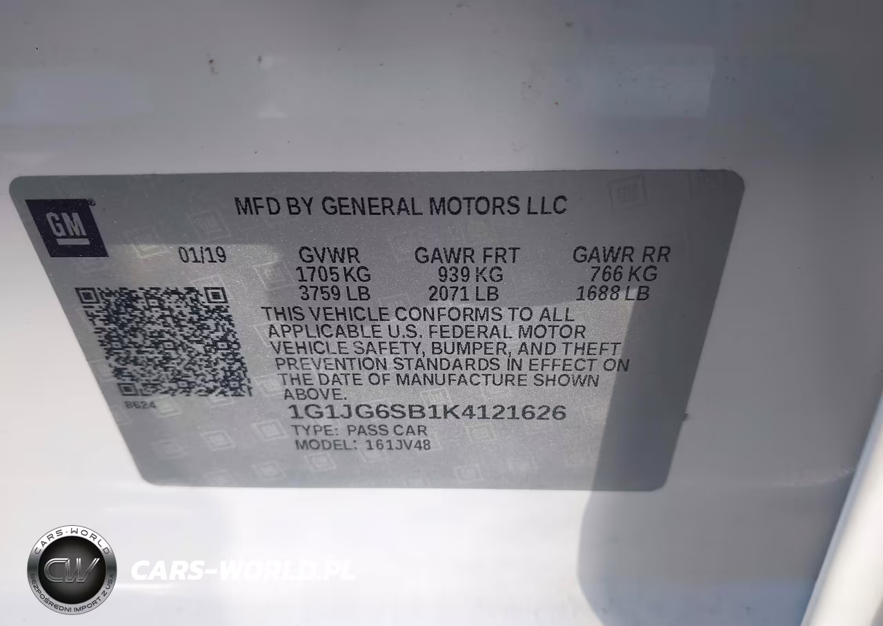 2019 Chevrolet Sonic VIN:1G1JG6SB1K4121626 - 9
