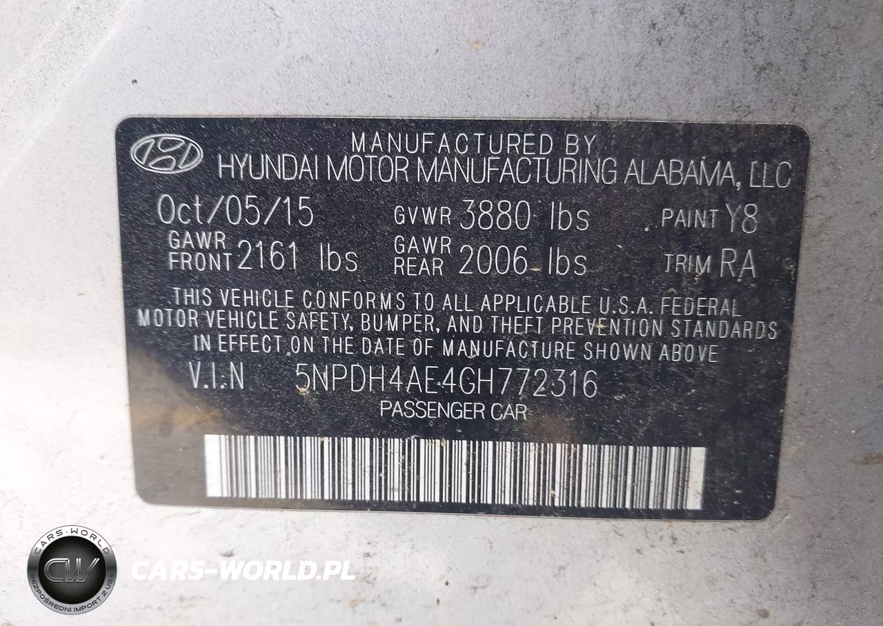2016 Hyundai Elantra Se VIN:5NPDH4AE4GH772316 - 9