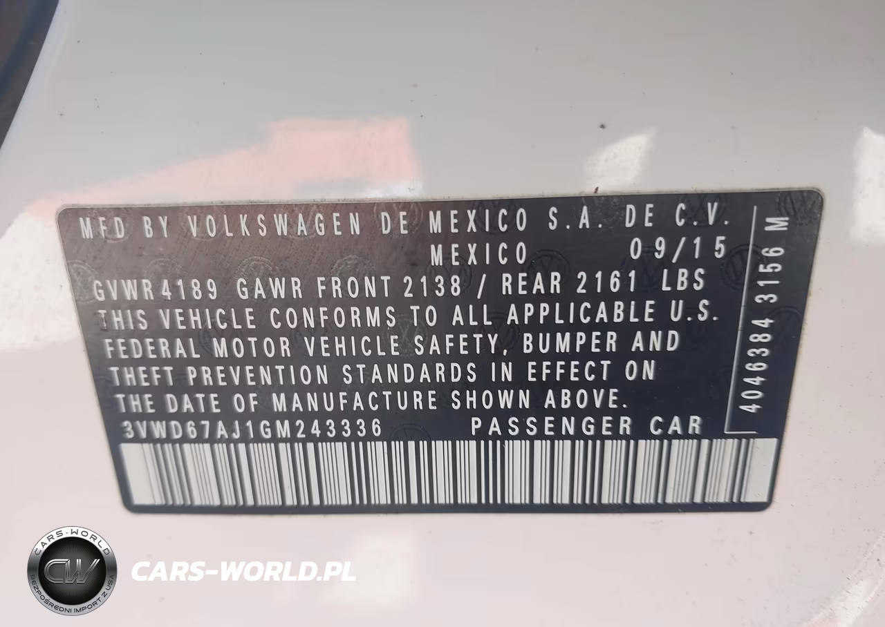 2016 Volkswagen Jetta 1.4T Se VIN:3VWD67AJ1GM243336 - 9