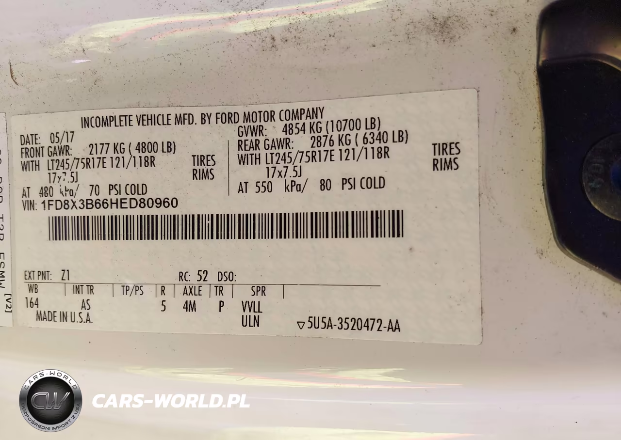 2017 Ford F-350 Xl VIN:1FD8X3B66HED80960 - 9