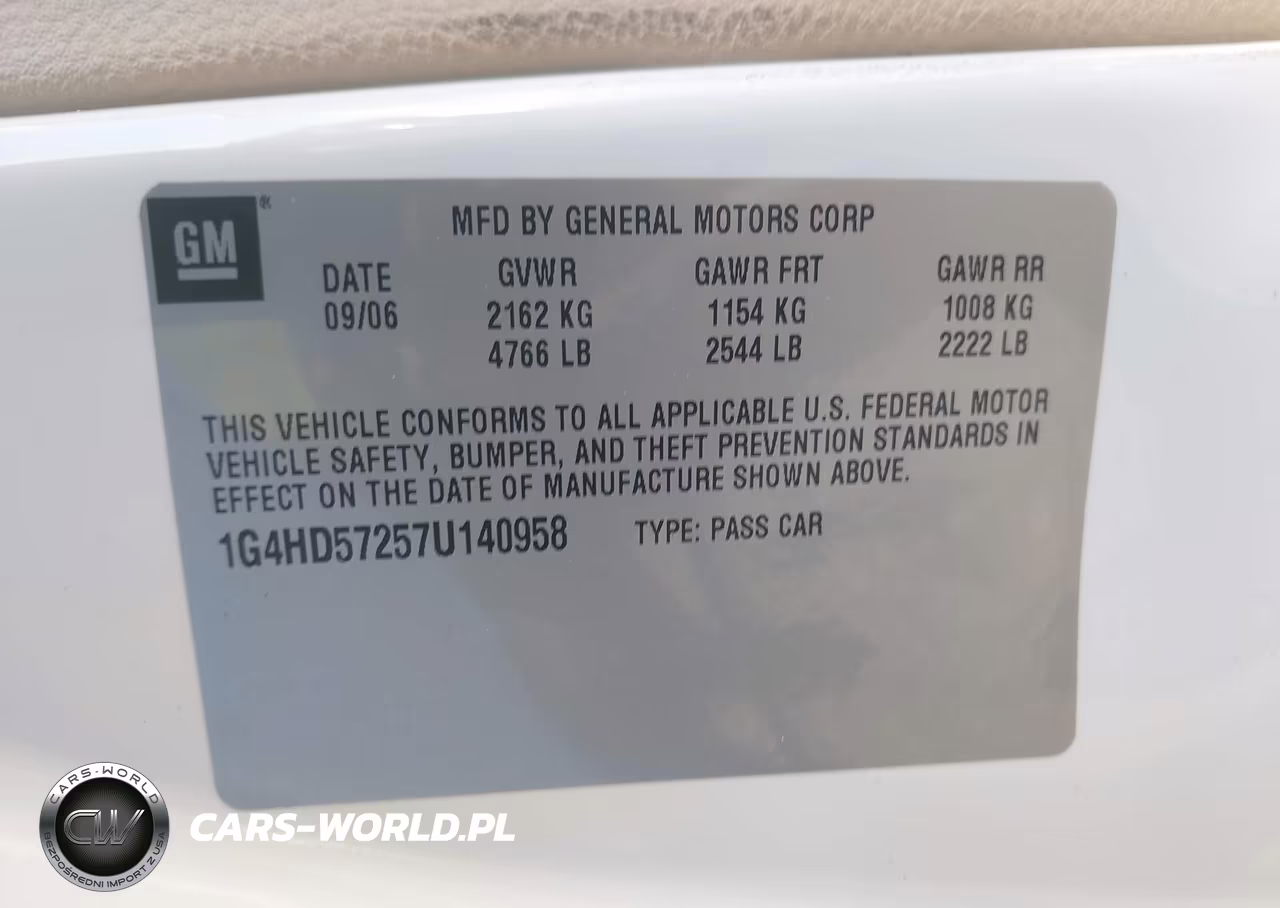 2007 Buick Lucerne Cxl VIN:1G4HD57257U140958 - 9