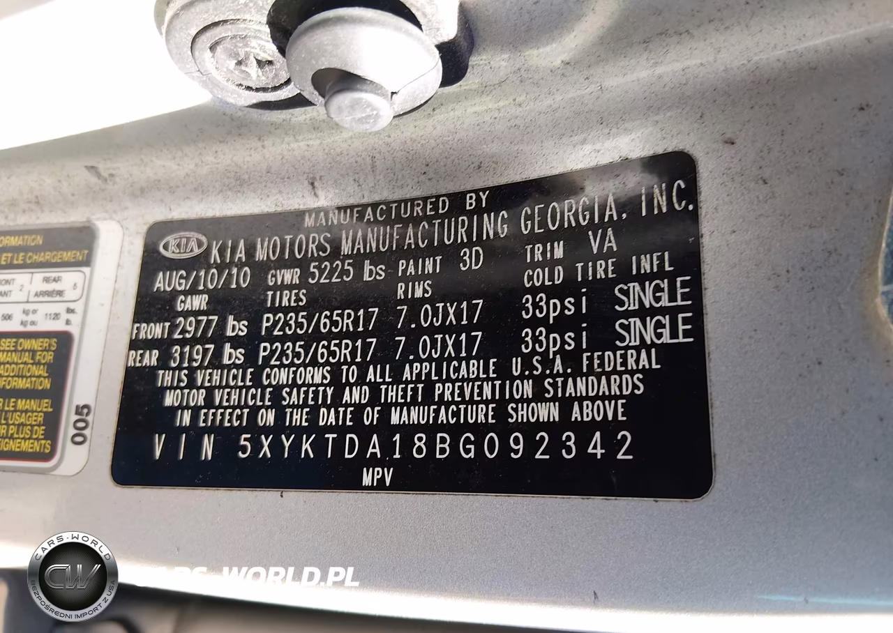 2011 Kia Sorento Lx VIN:5XYKTDA18BG092342 - 9