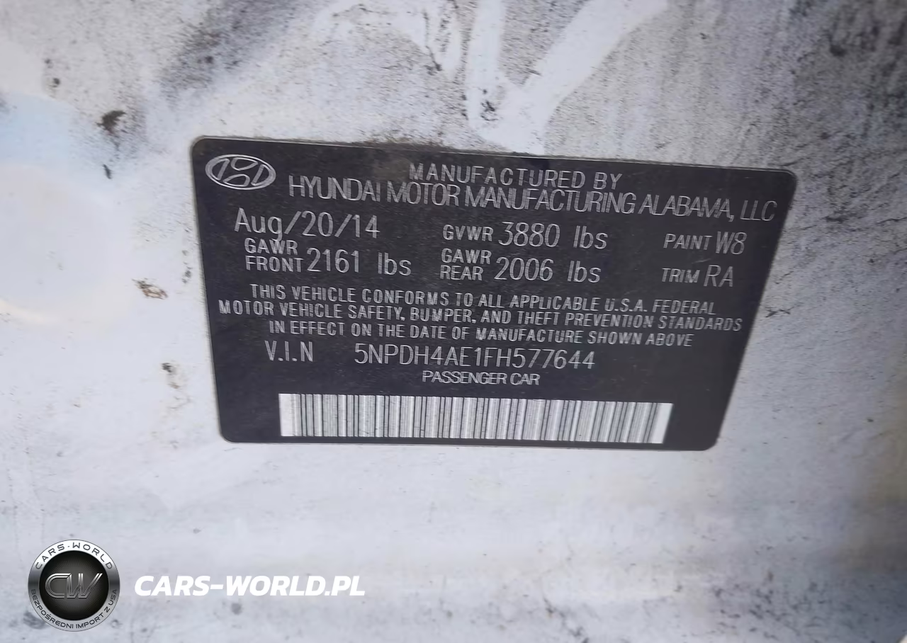 2015 Hyundai Elantra Se VIN:5NPDH4AE1FH577644 - 9