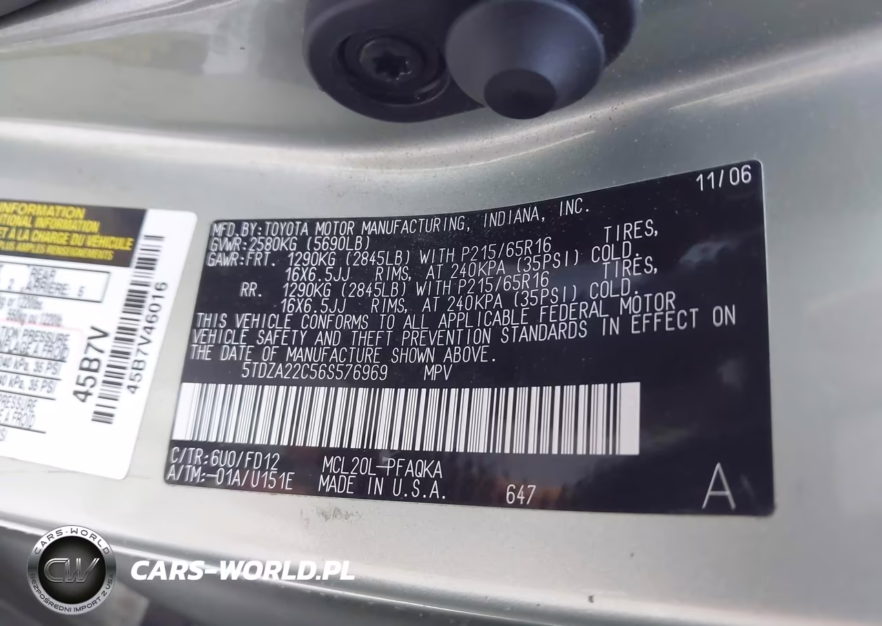 2006 Toyota Sienna Xle VIN:5TDZA22C56S576969 - 9