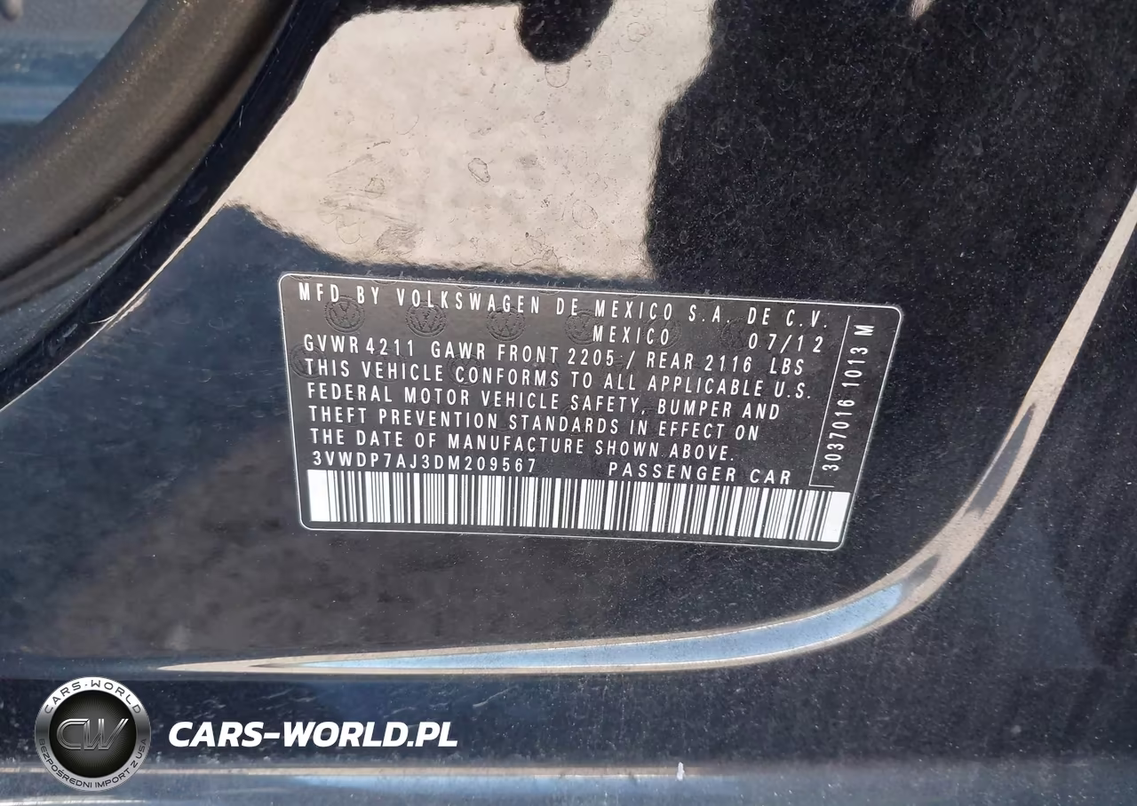 2013 Volkswagen Jetta 2.5L Se VIN:3VWDP7AJ3DM209567 - 9