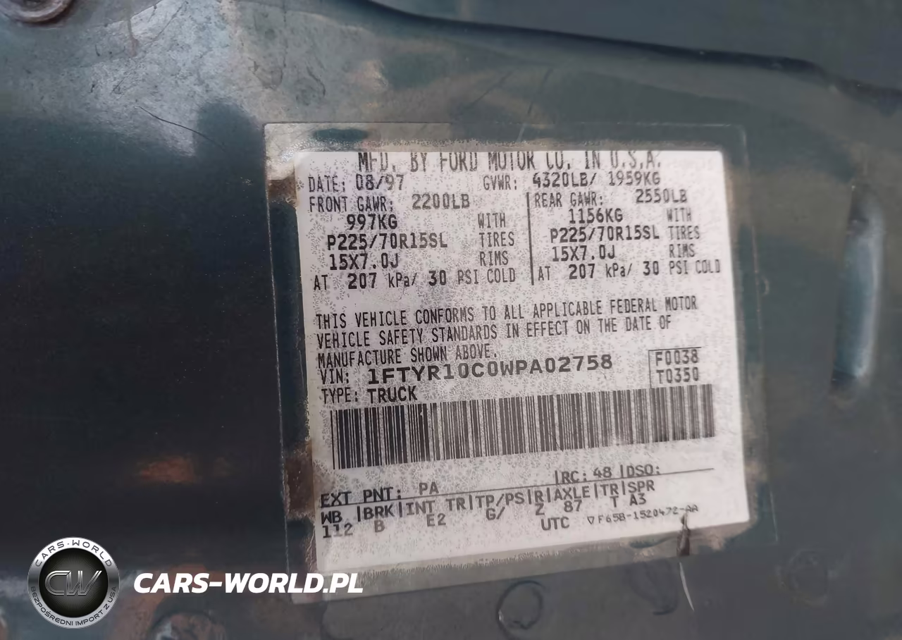 1998 Ford Ranger Splash-Xl-Xlt VIN:1FTYR10C0WPA02758 - 9