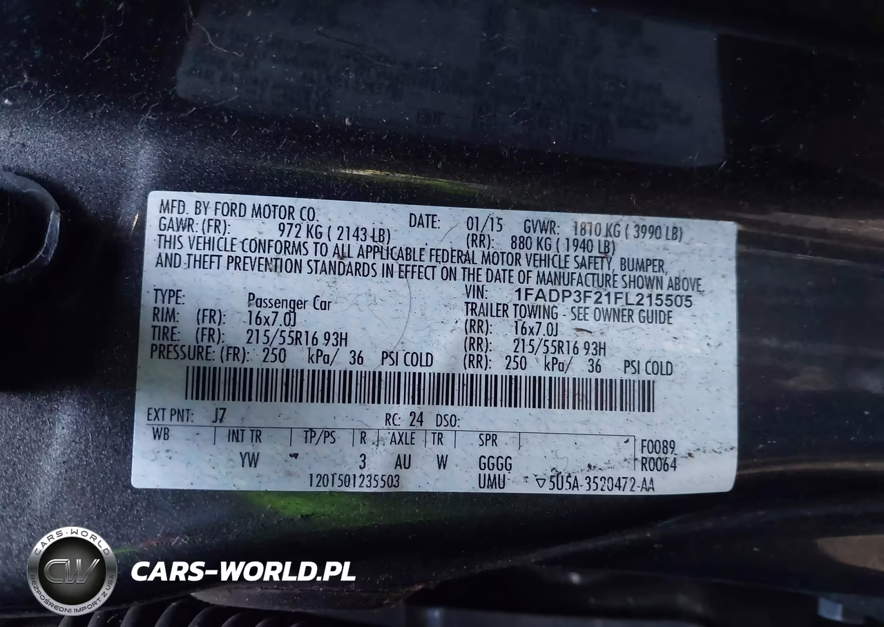 2015 Ford Focus Se VIN:1FADP3F21FL215505 - 9