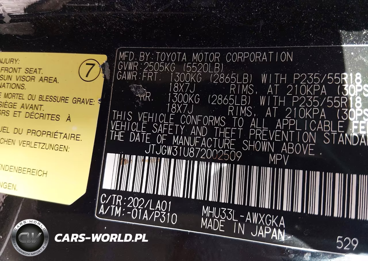 2007 Lexus Rx 400H VIN:JTJGW31U872002509 - 9