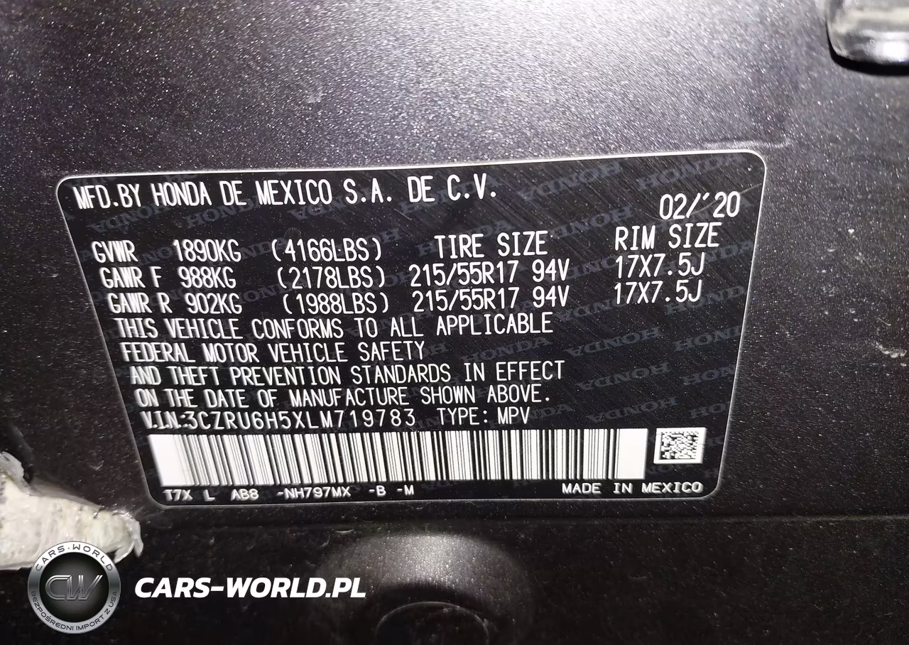 2020 Honda Hr-V Awd Ex VIN:3CZRU6H5XLM719783 - 9
