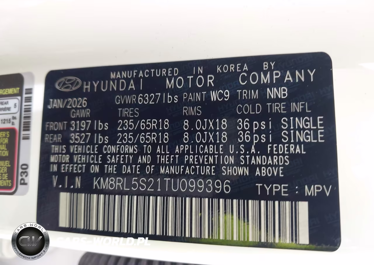 2026 Hyundai Palisade Sel 7P VIN:KM8RL5S21TU099396 - 9