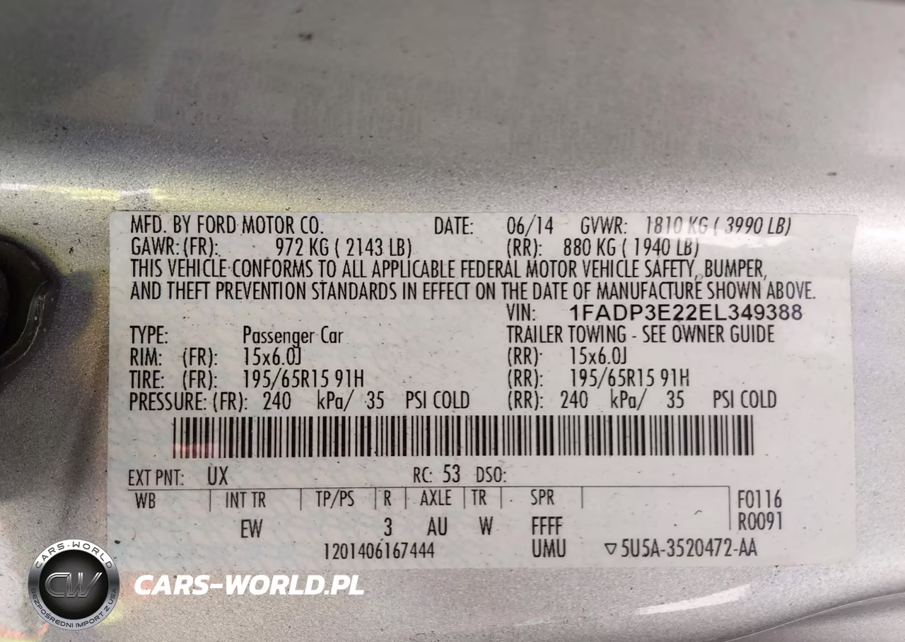 2014 Ford Focus S VIN:1FADP3E22EL349388 - 9