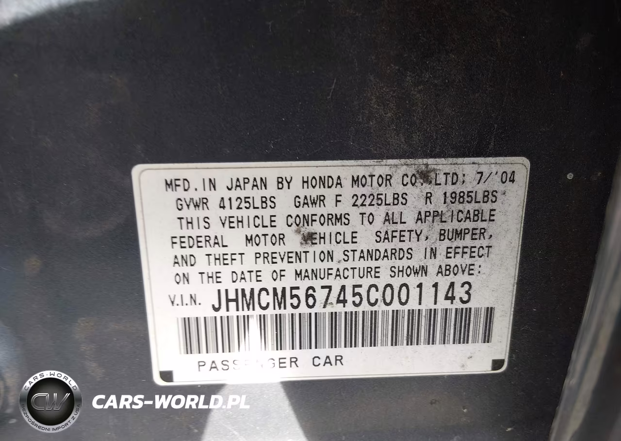 2005 Honda Accord 2.4 Ex VIN:JHMCM56745C001143 - 12