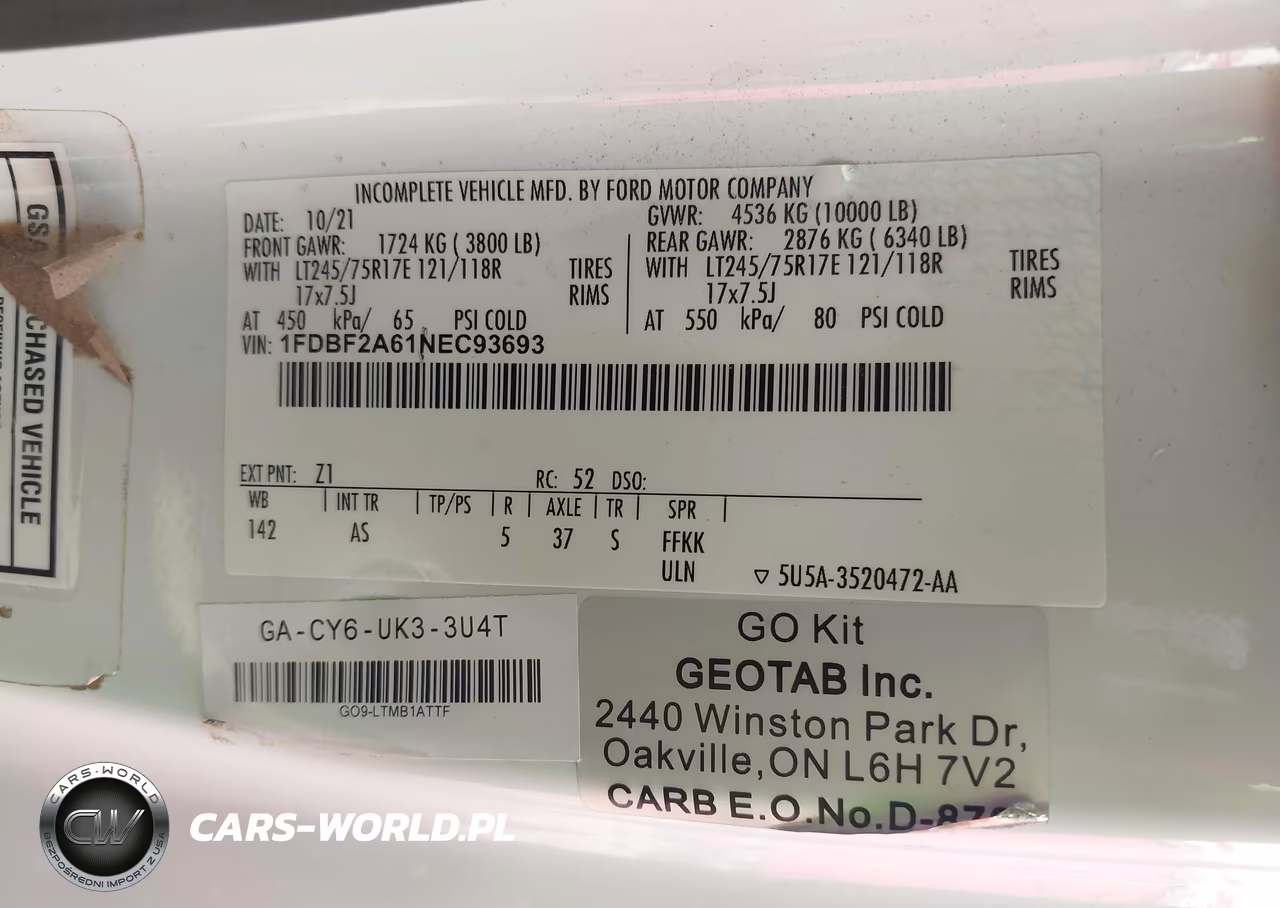 2022 Ford F-250 Xl VIN:1FDBF2A61NEC93693 - 9
