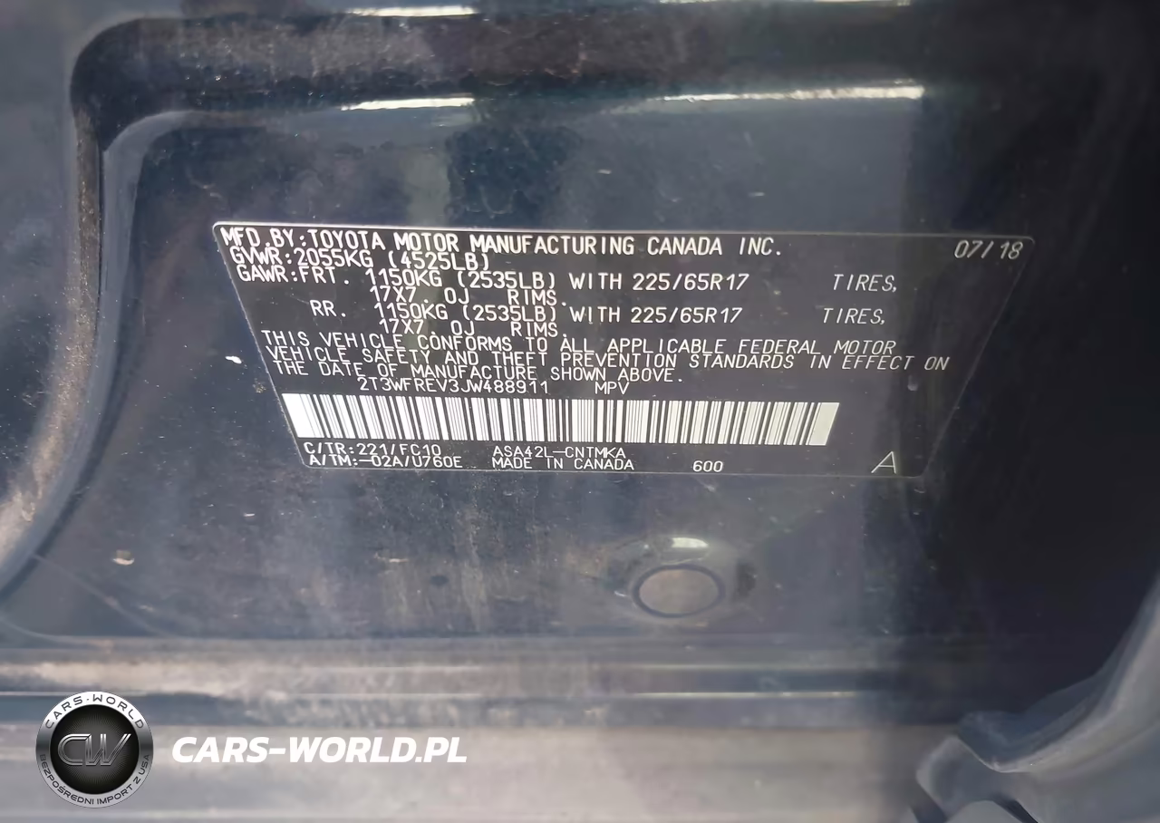 2018 Toyota Rav4 Xle VIN:2T3WFREV3JW488911 - 9