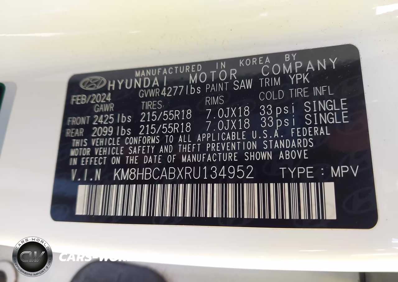 2024 Hyundai Kona Sel VIN:KM8HBCABXRU134952 - 9