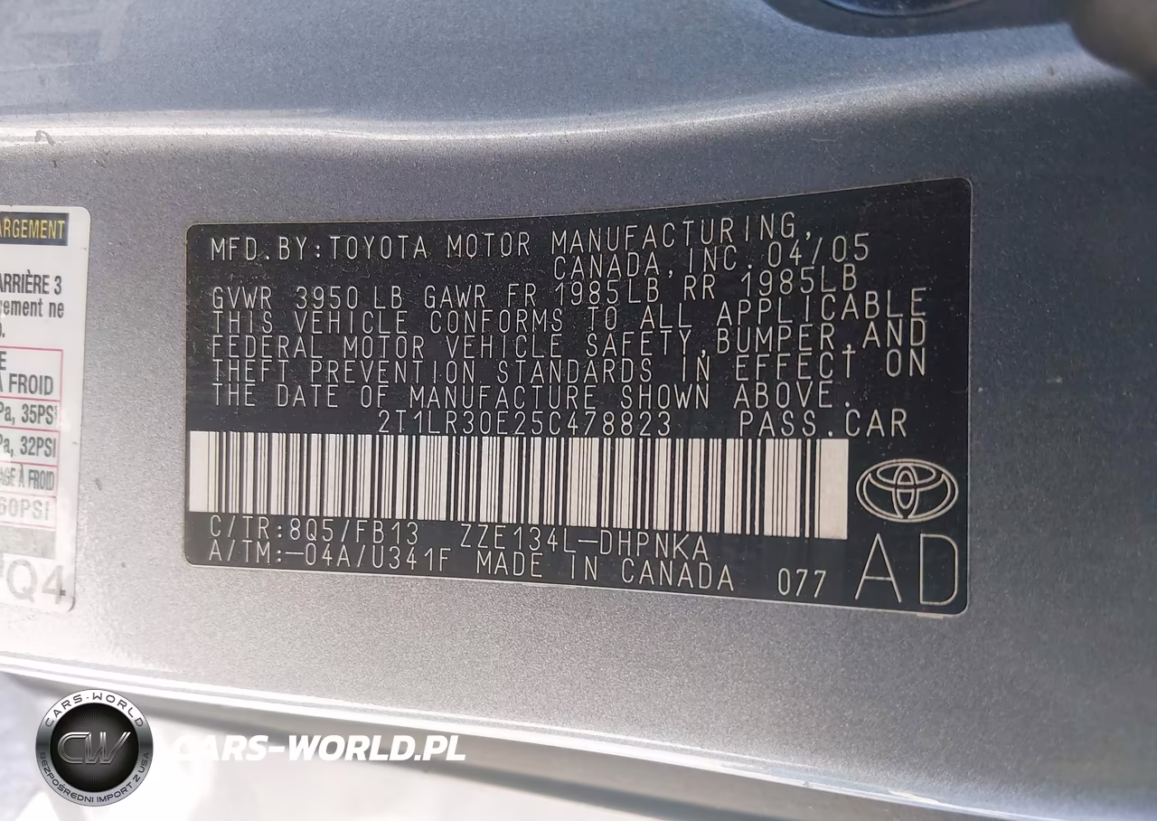 2005 Toyota Matrix Xr VIN:2T1LR30E25C478823 - 9