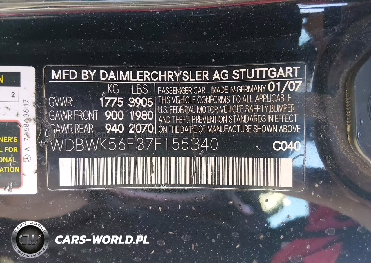 2007 Mercedes-Benz Slk 350 VIN:WDBWK56F37F155340 - 9