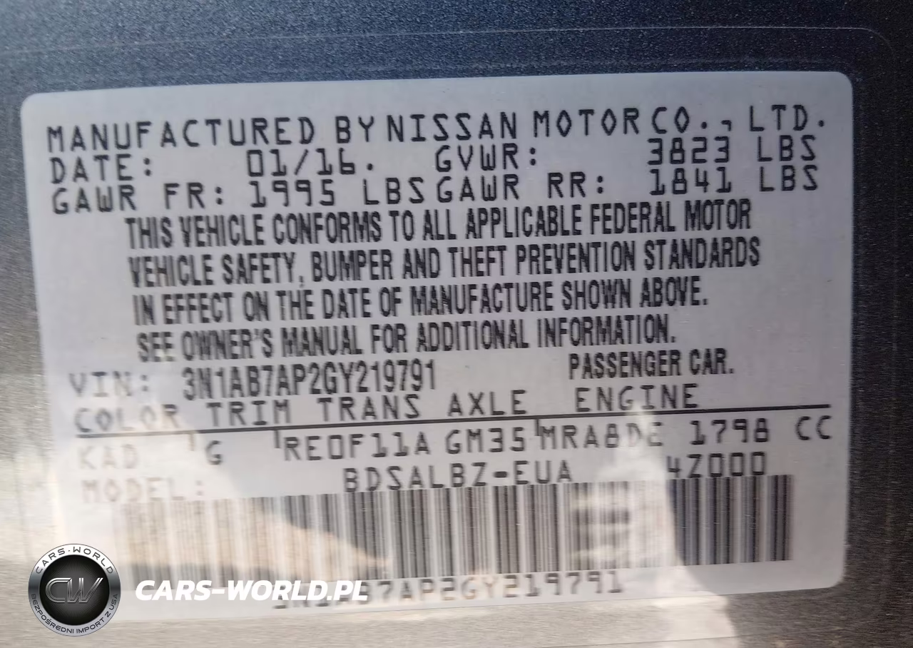 2016 Nissan Sentra S VIN:3N1AB7AP2GY219791 - 9