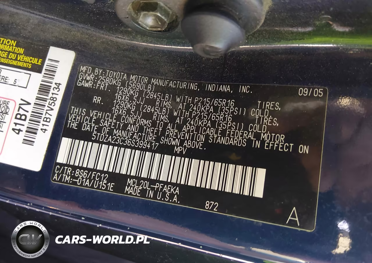 2006 Toyota Sienna Le VIN:5TDZA23C36S399417 - 9